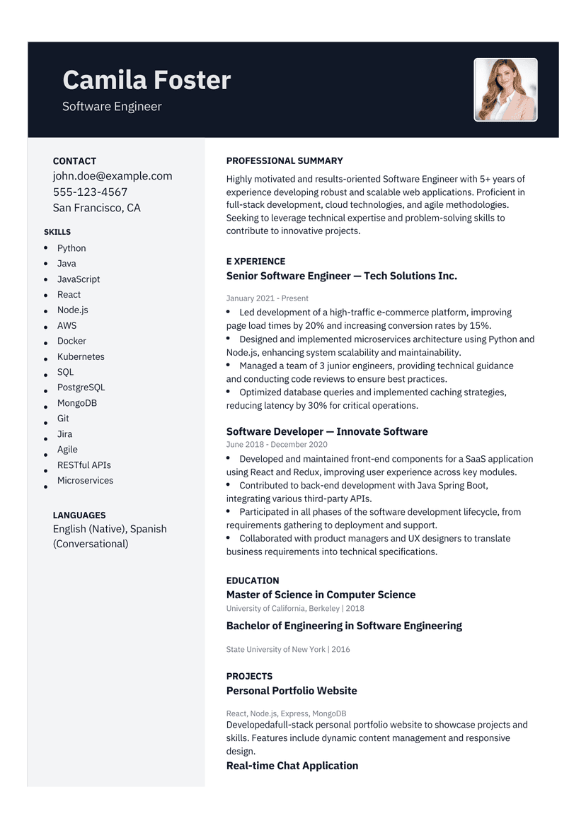 Corporate Two-Tone ATS Friendly Resume Template