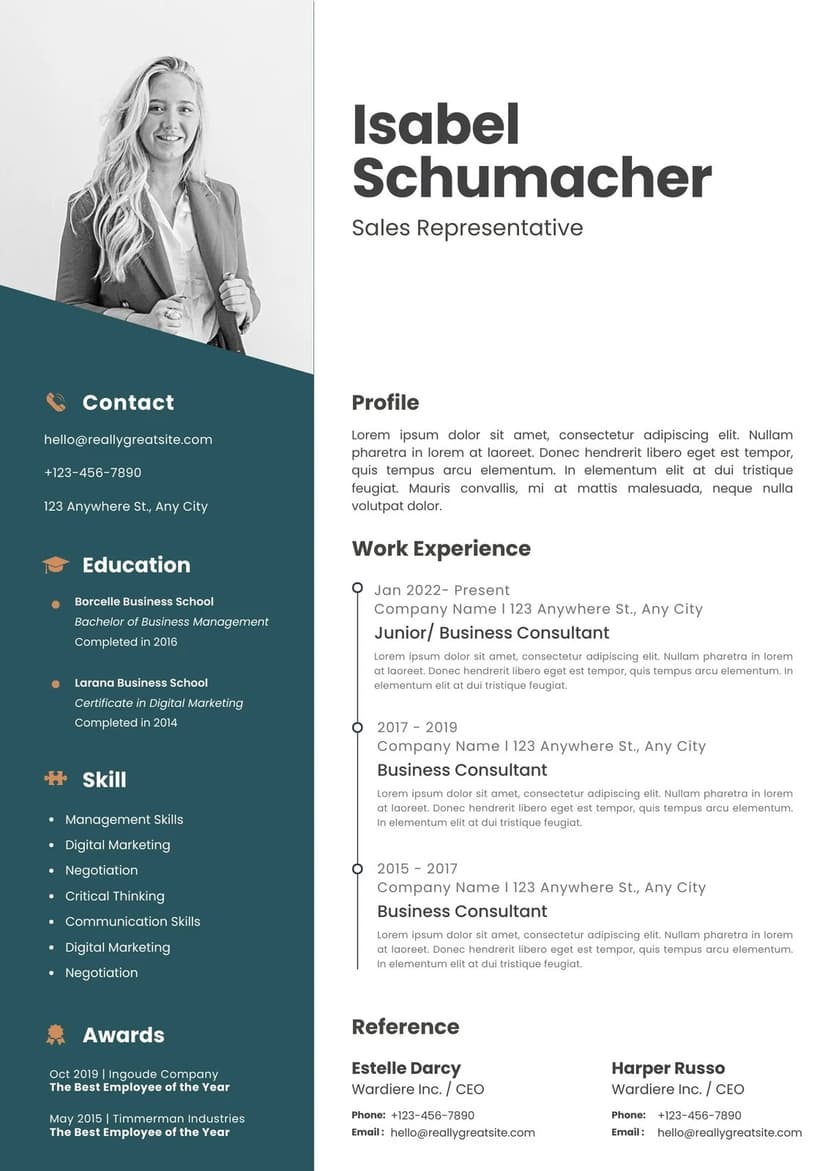 Modern Gradient ATS Friendly Resume Template