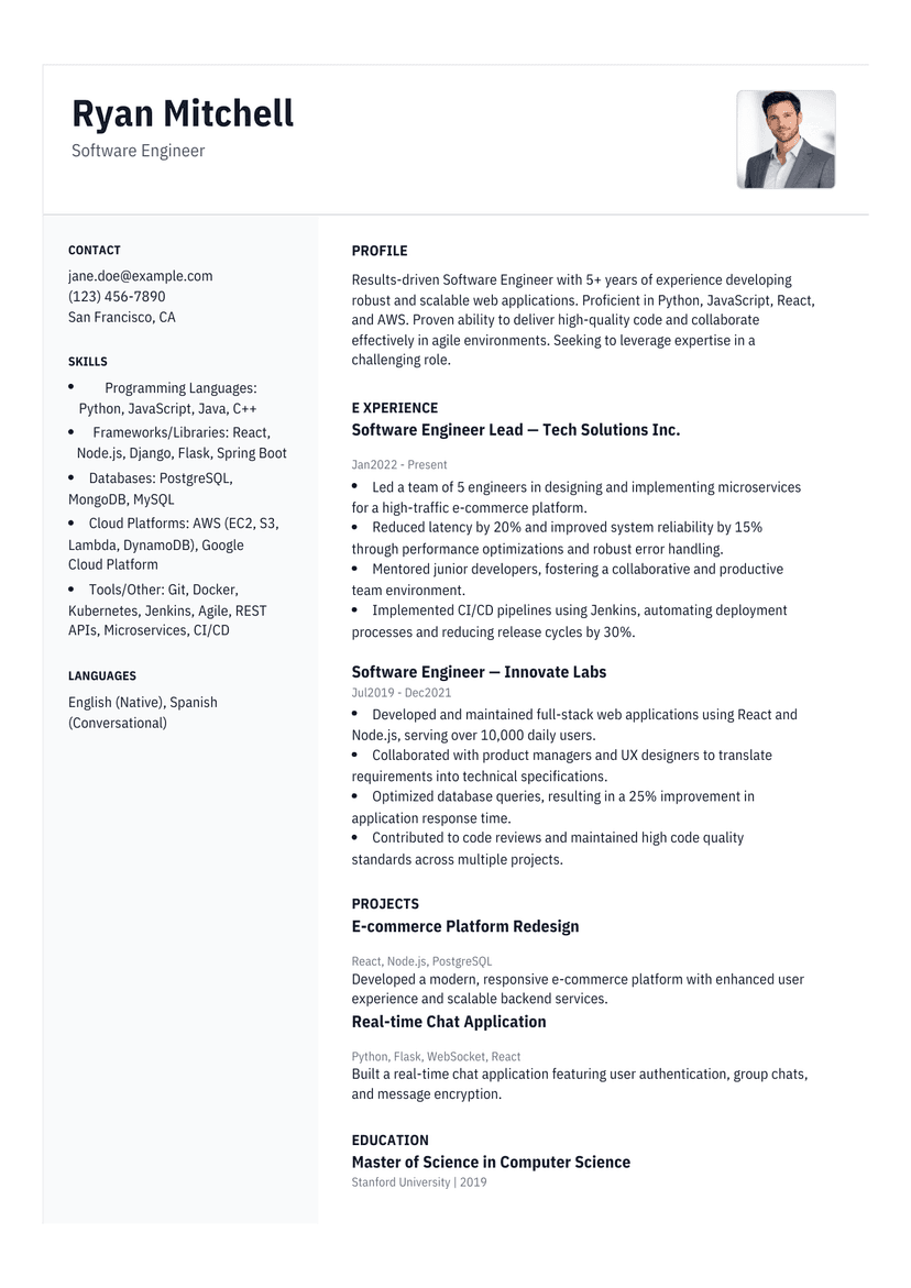Hybrid Global ATS Friendly Resume Template