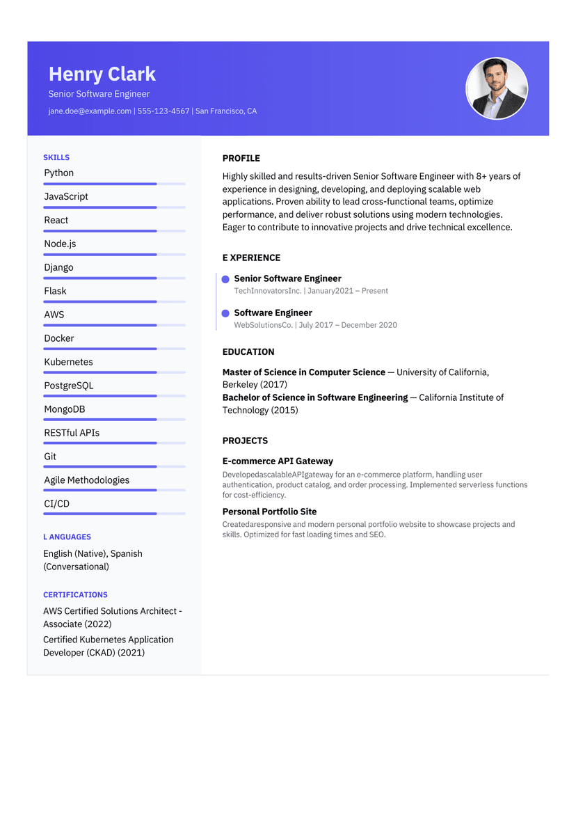 Infographic ATS Friendly Resume Template