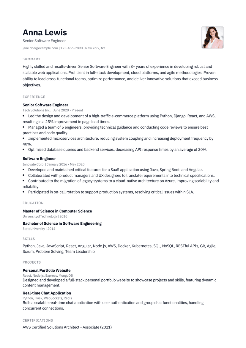 Minimal Elegant ATS Friendly Resume Template