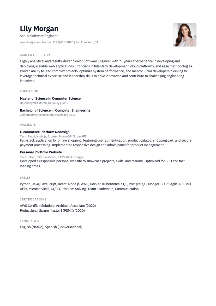 Student / Entry-Level ATS Friendly Resume Template