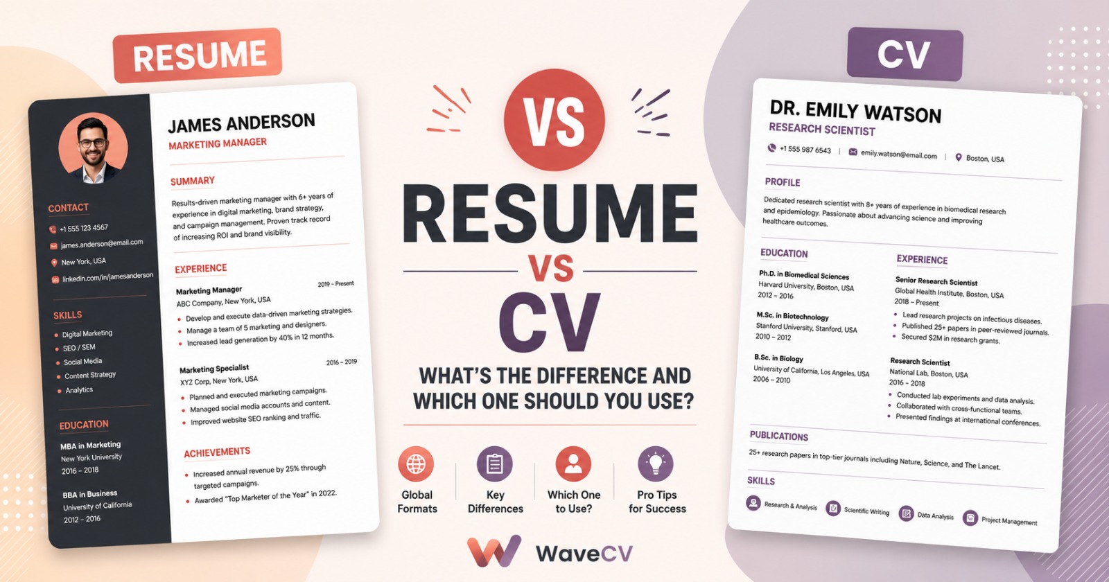 Resume vs CV — What's the Difference and Which One Should You Use? | WaveCV