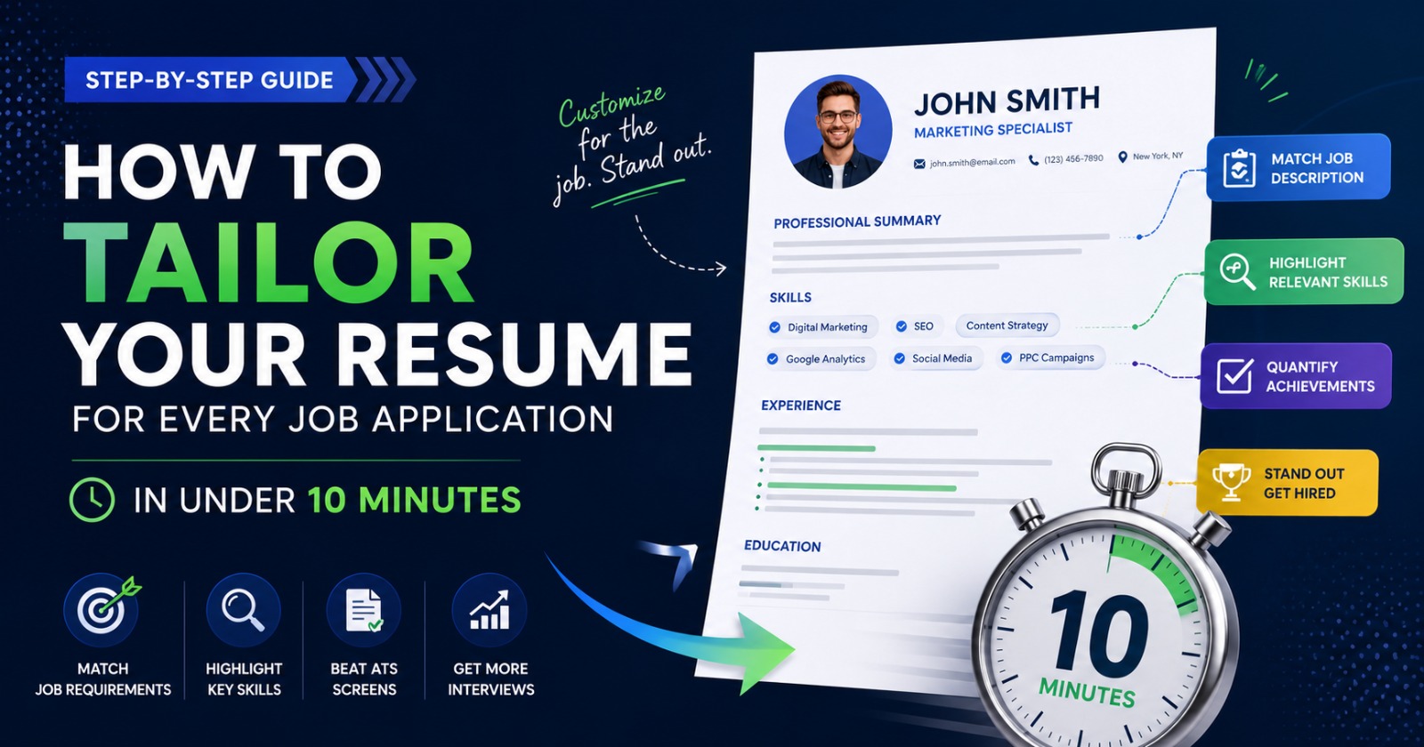How to Tailor Your Resume for Every Job Application in Under 10 Minutes (2026)