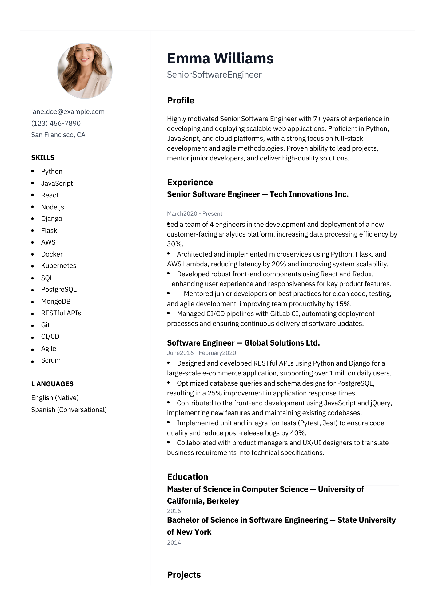 Modern Resume resume template